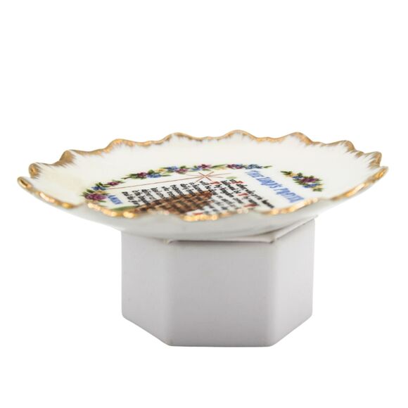 Vintage Porcelain Lord's Prayer Mini Plate from Japan Gold Trim Scallop Edge - Picture 6 of 6